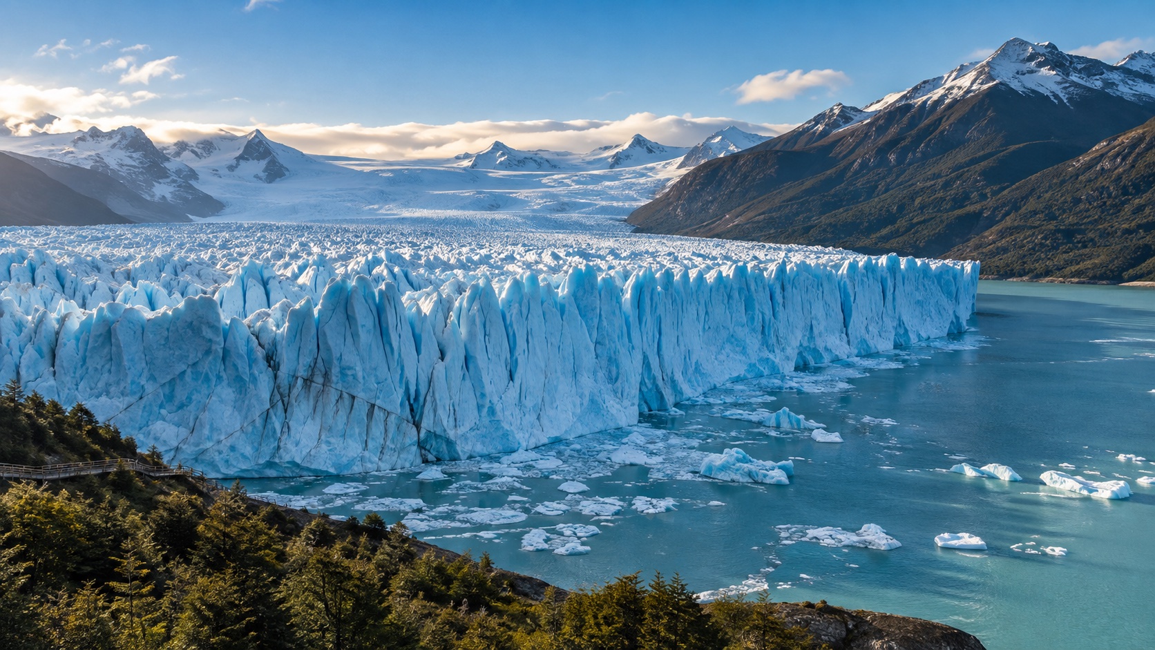 Perito Moreno Glacier flowing into Lago Argentino